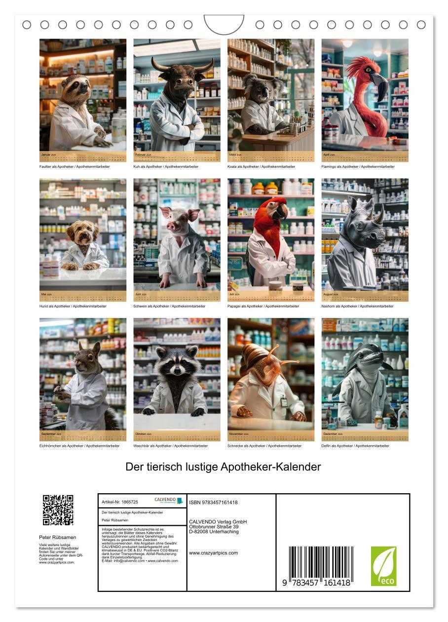 Bild: 9783457161418 | Der tierisch lustige Apotheker-Kalender (Wandkalender 2025 DIN A4...