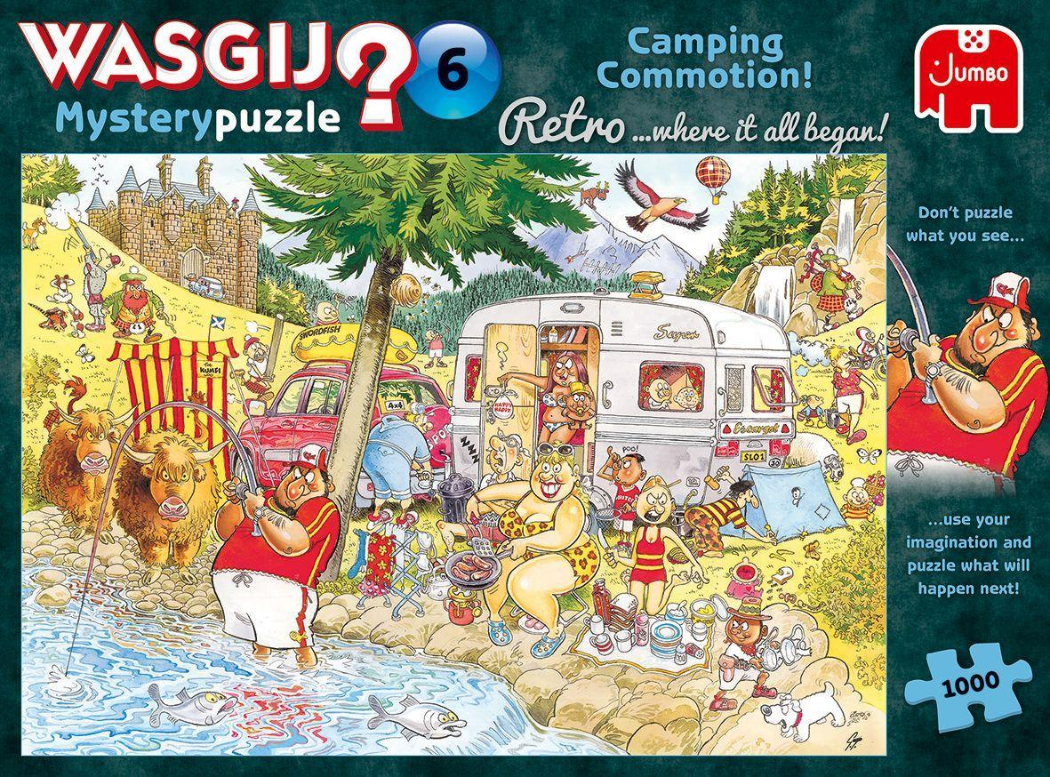 Bild: 8710126250167 | Wasgij Retro Mystery 6 - Camping-Wahnsinn! - 1000 Teile | Spiel | 2022