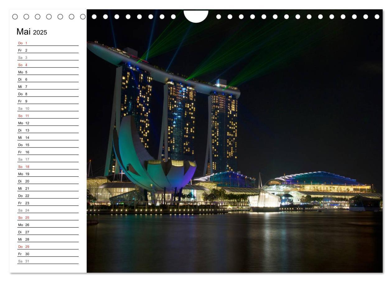 Bild: 9783435513987 | Singapur - Die Farben der Nacht (Wandkalender 2025 DIN A4 quer),...