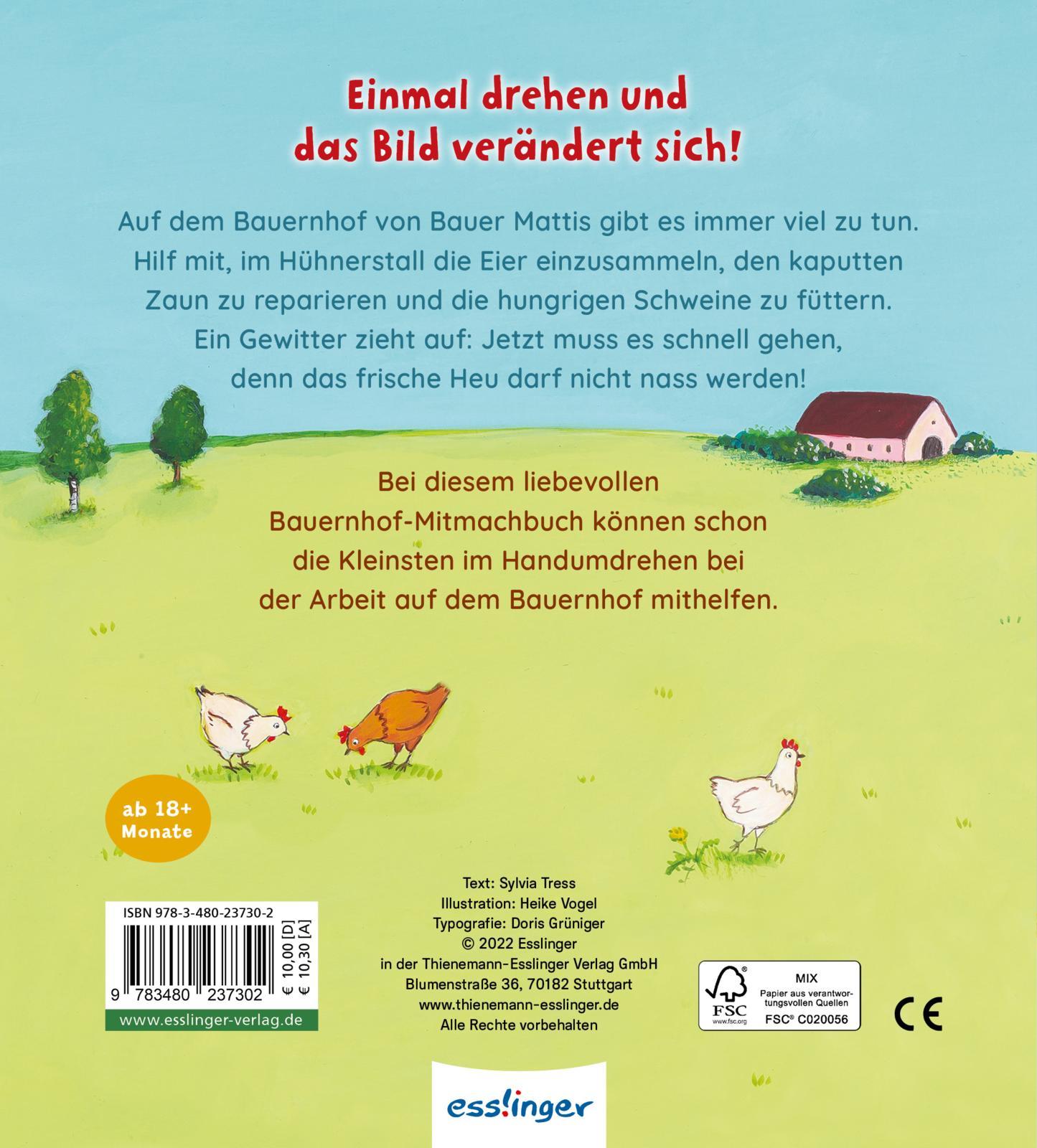 Rückseite: 9783480237302 | Dreh hin - Dreh her: Hilf mit auf dem Bauernhof! | Sylvia Tress | Buch