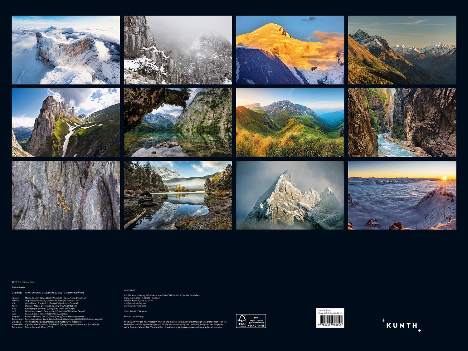 Bild: 9783965913653 | Wildnis Alpen - KUNTH Wandkalender 2025 | Kalender | 14 S. | Deutsch