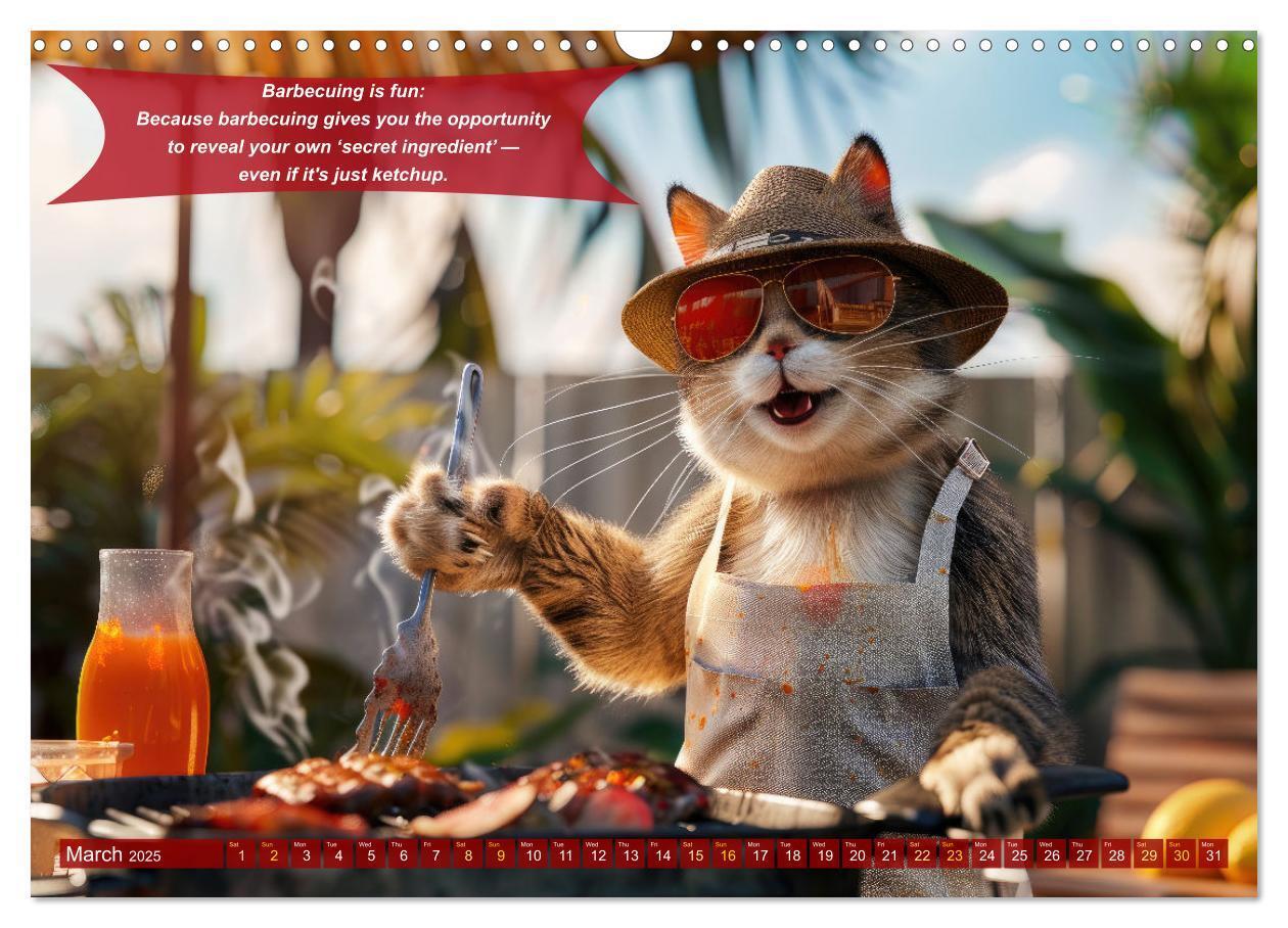 Bild: 9781325989546 | Funny charming animals as barbecue chef (Wall Calendar 2025 DIN A3...