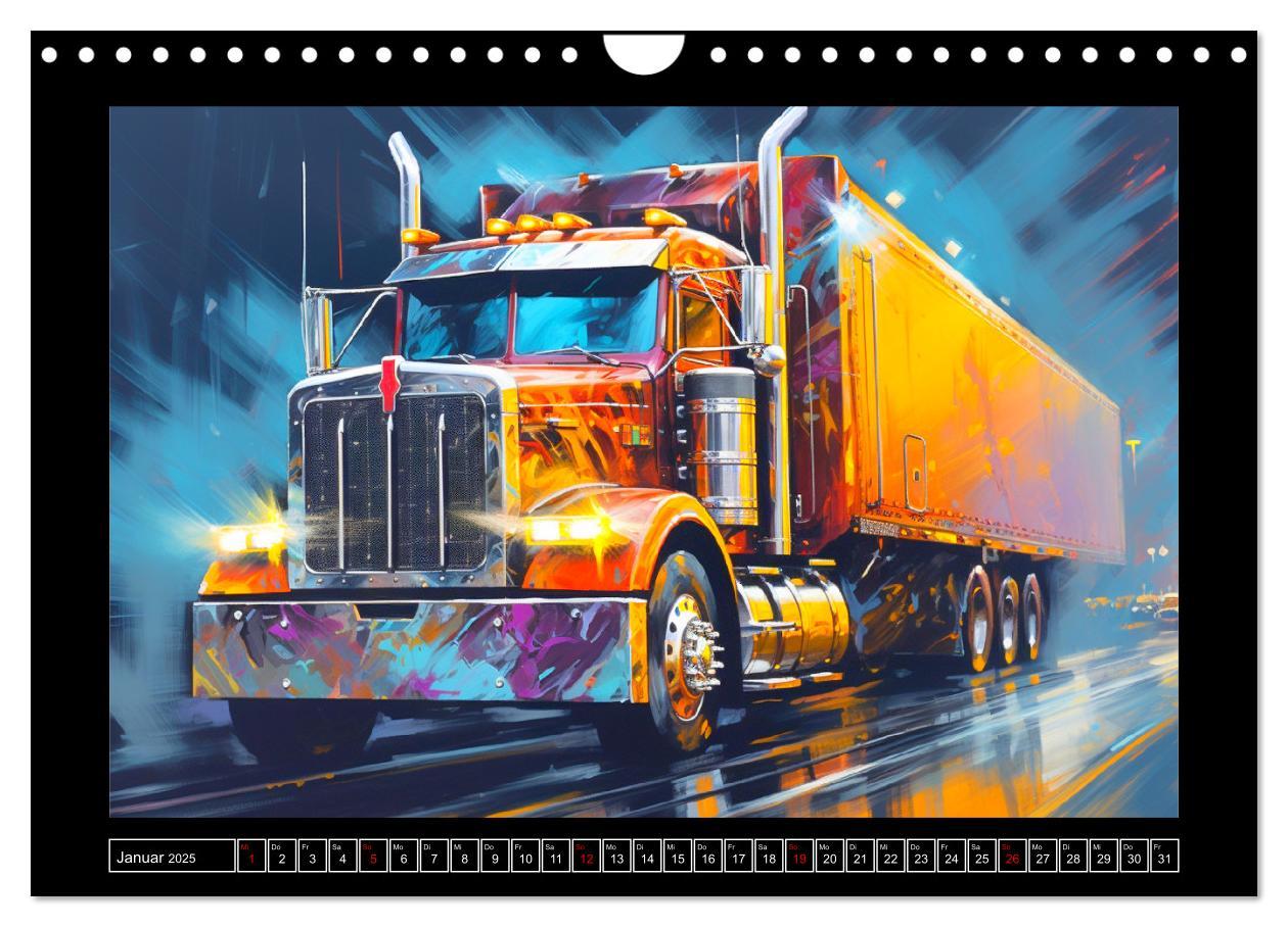 Bild: 9783383857324 | Langhauber Paintings. Trucks in lebendigen Farben (Wandkalender...