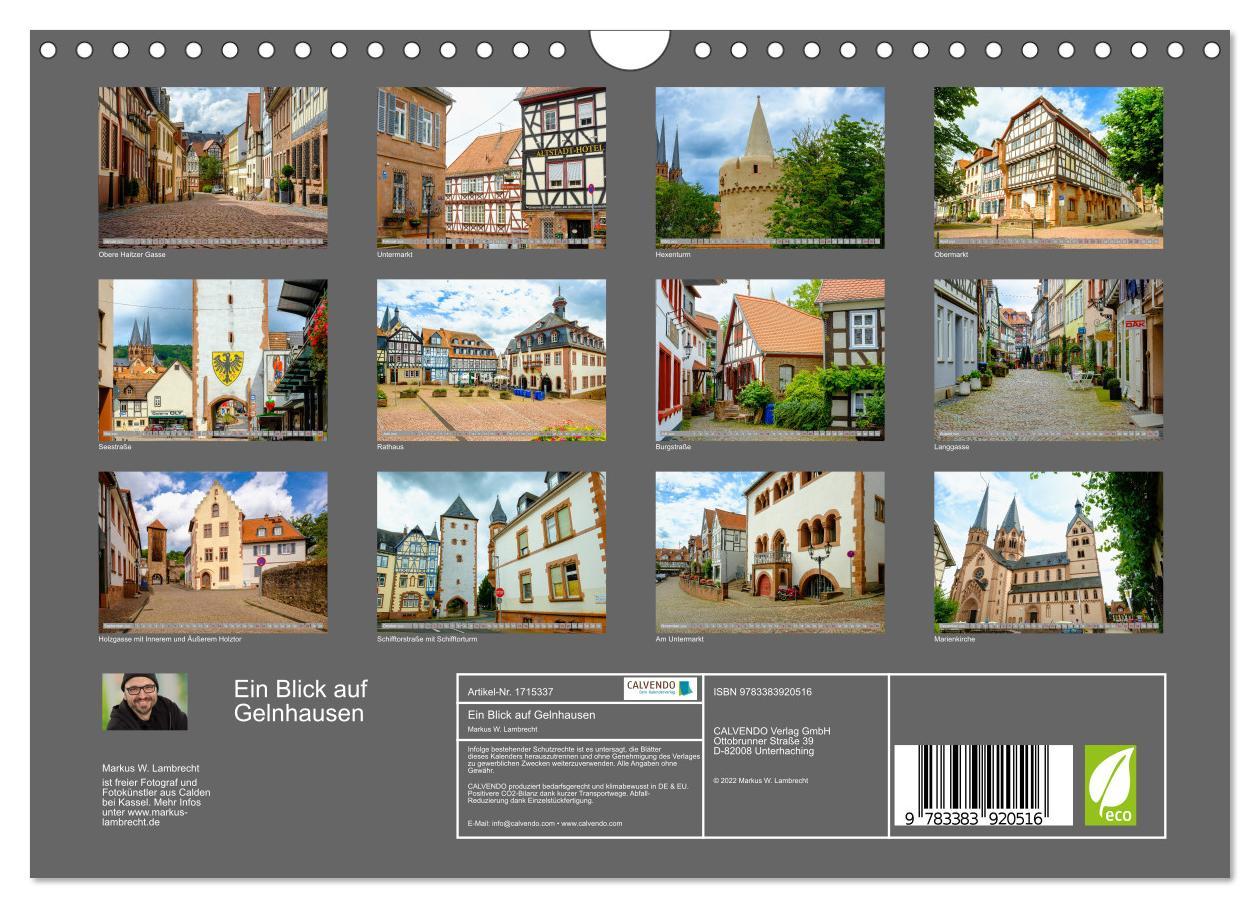 Bild: 9783383920516 | Ein Blick auf Gelnhausen (Wandkalender 2025 DIN A4 quer), CALVENDO...