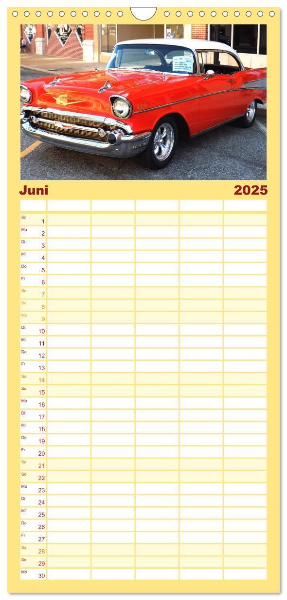 Bild: 9783457106952 | Familienplaner 2025 - Retro Cars mit 5 Spalten (Wandkalender, 21 x...