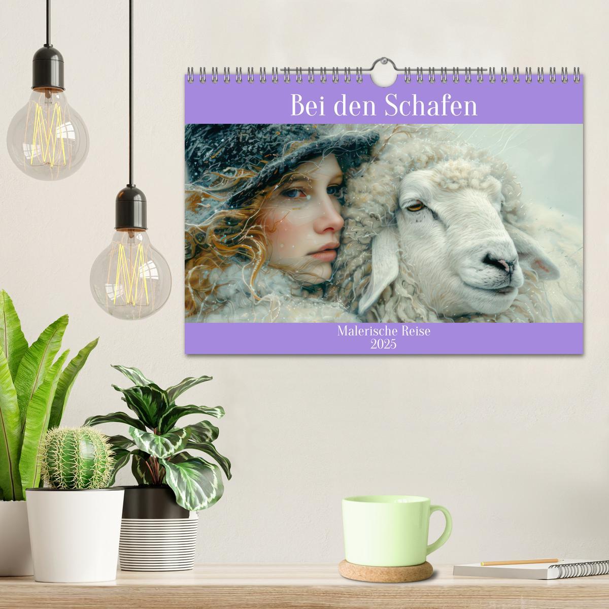 Bild: 9783457151860 | Bei den Schafen - Malerische Reise (Wandkalender 2025 DIN A4 quer),...