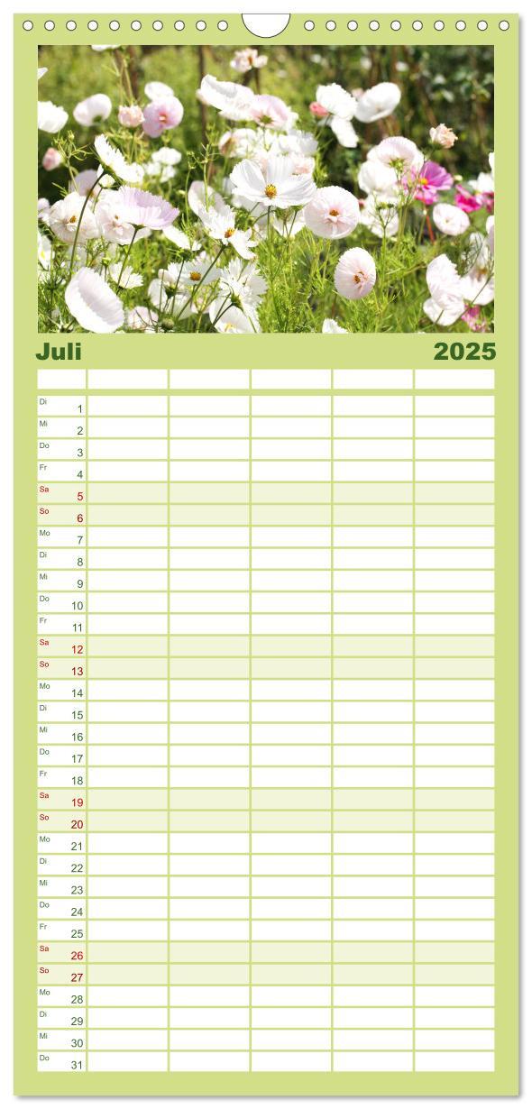 Bild: 9783457100653 | Familienplaner 2025 - Urlaub im Garten mit 5 Spalten (Wandkalender,...