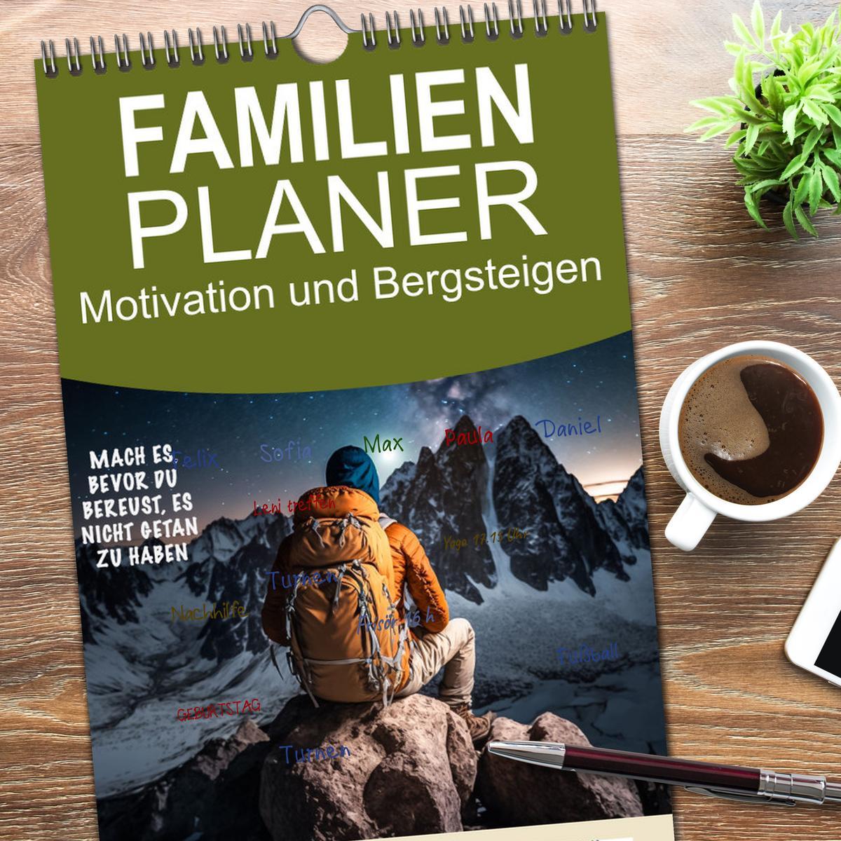 Bild: 9783457093436 | Familienplaner 2025 - Motivation und Bergsteigen mit 5 Spalten...