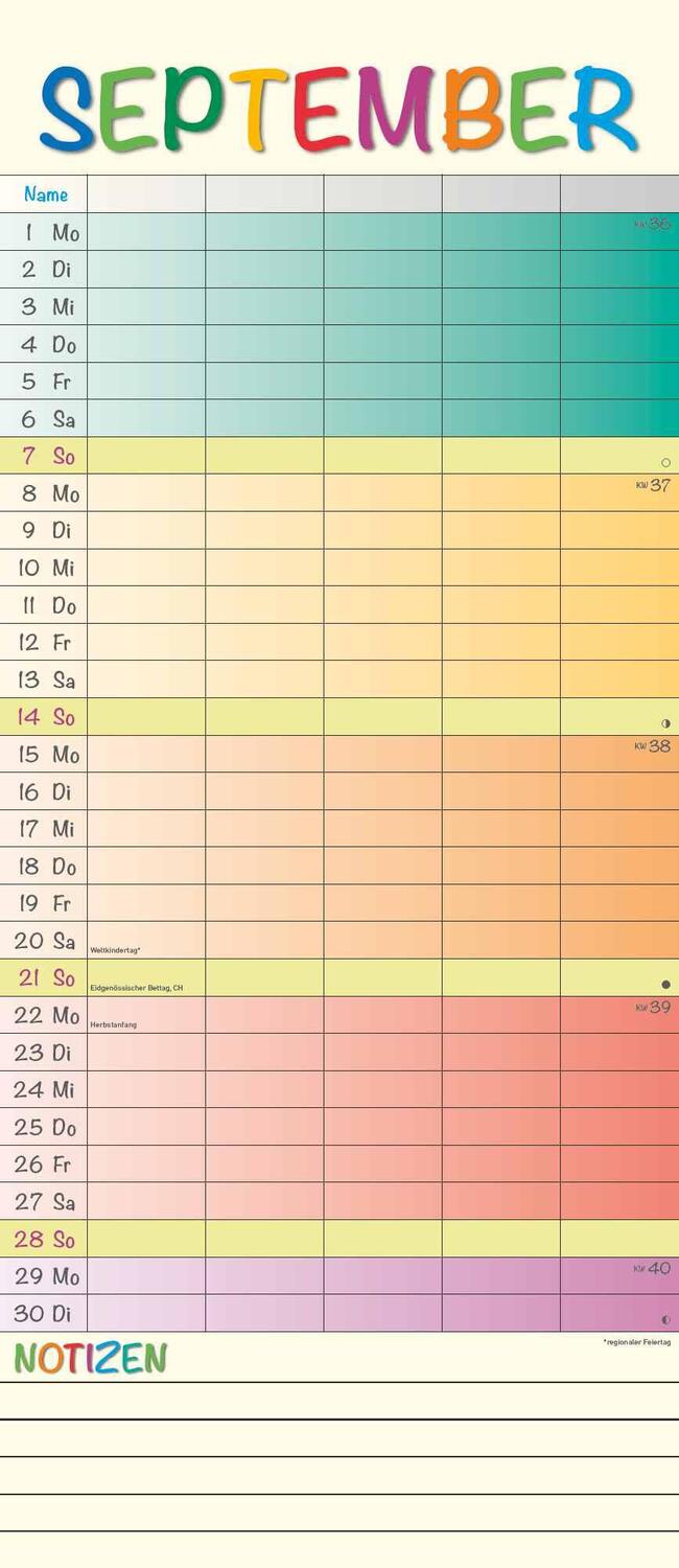 Bild: 4251732341367 | Regenbogen 2025 Familienplaner - Terminkalender - Familienkalender...