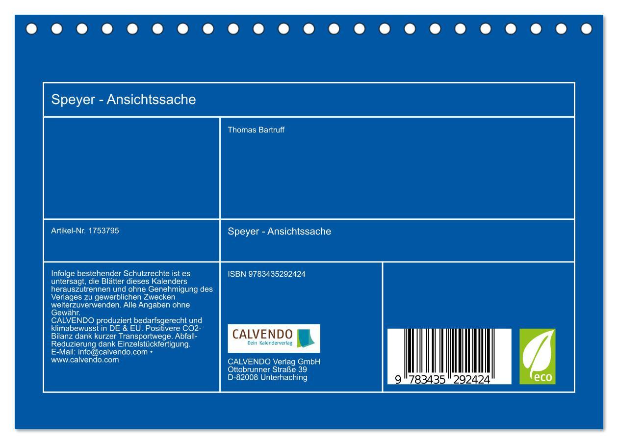 Bild: 9783435292424 | Speyer - Ansichtssache (Tischkalender 2025 DIN A5 quer), CALVENDO...