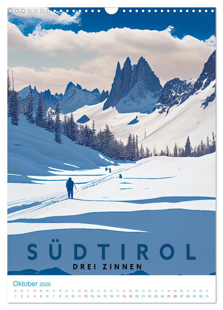 Bild: 9783435886197 | Südtirol - Old School Poster Style (Wandkalender 2025 DIN A3 hoch),...