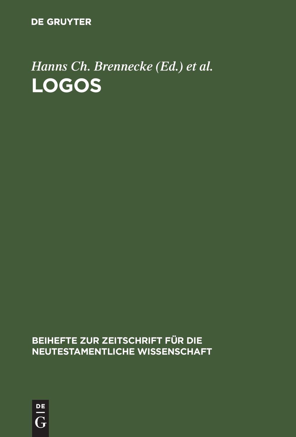 Cover: 9783110139853 | Logos | Festschrift für Luise Abramowski zum 8. Juli 1993 | Buch