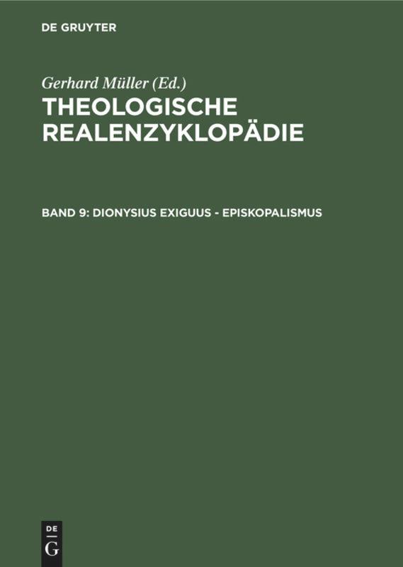 Cover: 9783110085730 | Dionysius Exiguus - Episkopalismus | Gerhard Müller | Buch | Deutsch