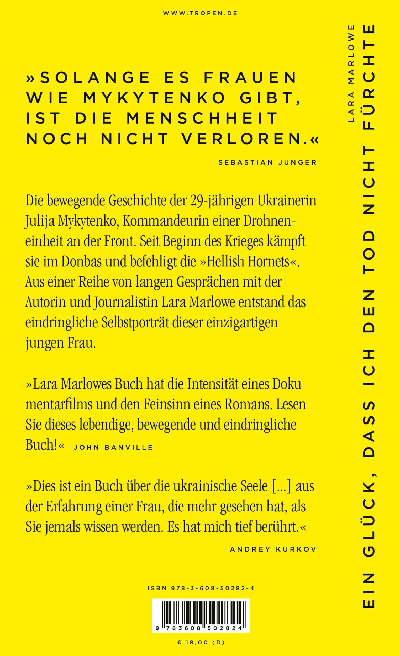 Rückseite: 9783608502824 | Ein Glück, dass ich den Tod nicht fürchte | Lara Marlowe | Taschenbuch