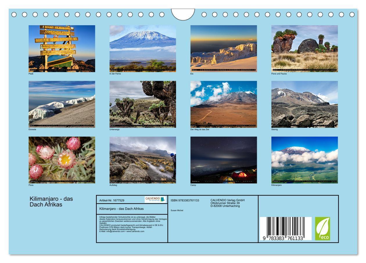 Bild: 9783383761133 | Kilimanjaro - das Dach Afrikas (Wandkalender 2025 DIN A4 quer),...