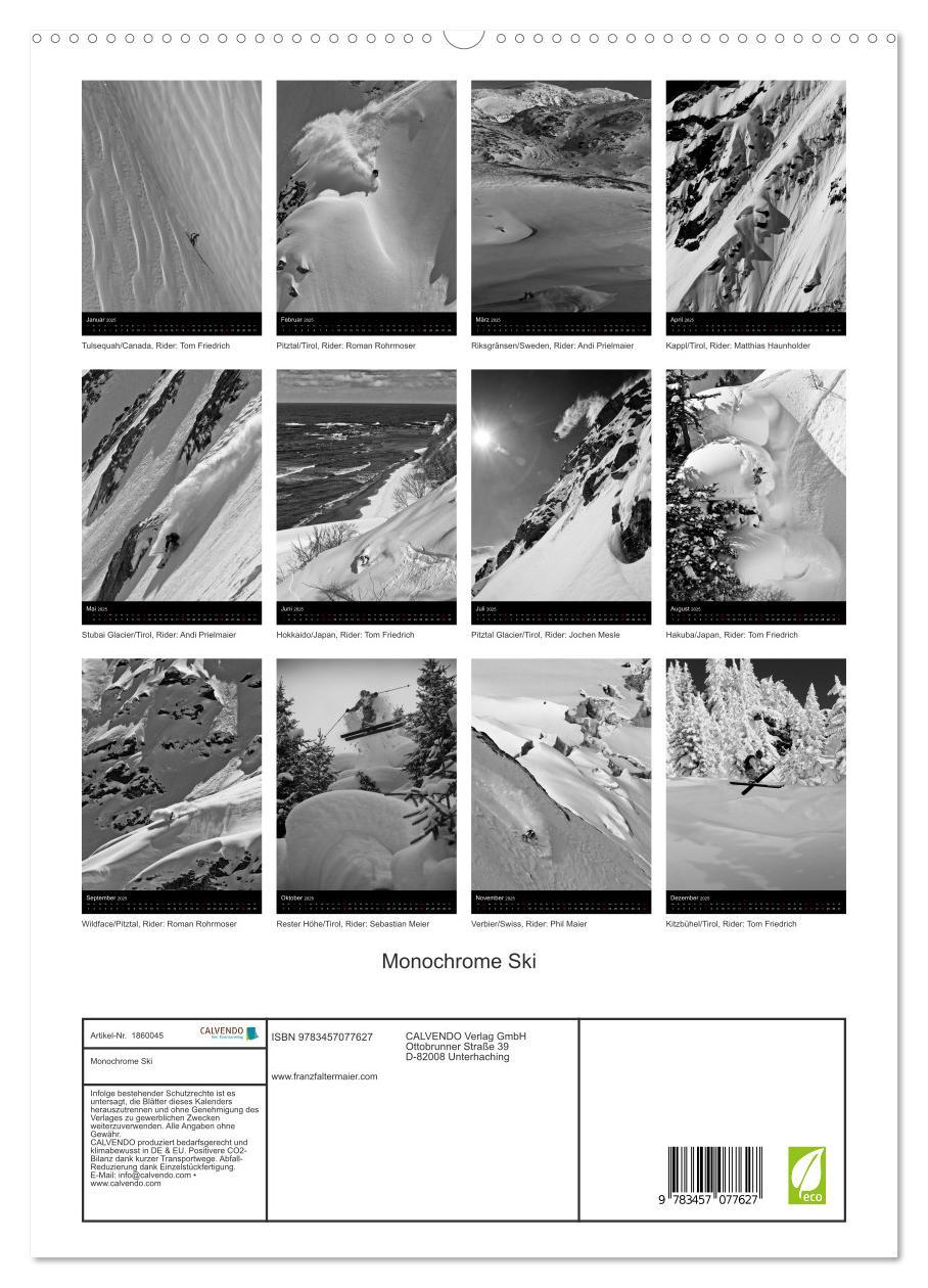 Bild: 9783457077627 | Monochrome Ski (hochwertiger Premium Wandkalender 2025 DIN A2...