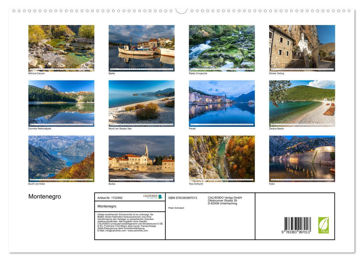 Bild: 9783383997013 | Montenegro (Wandkalender 2025 DIN A2 quer), CALVENDO Monatskalender