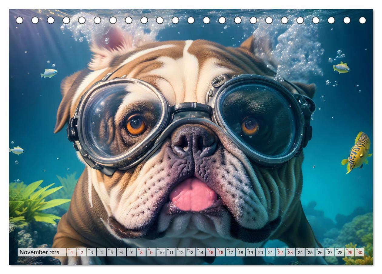 Bild: 9783383862083 | Hunde abgetaucht (Tischkalender 2025 DIN A5 quer), CALVENDO...