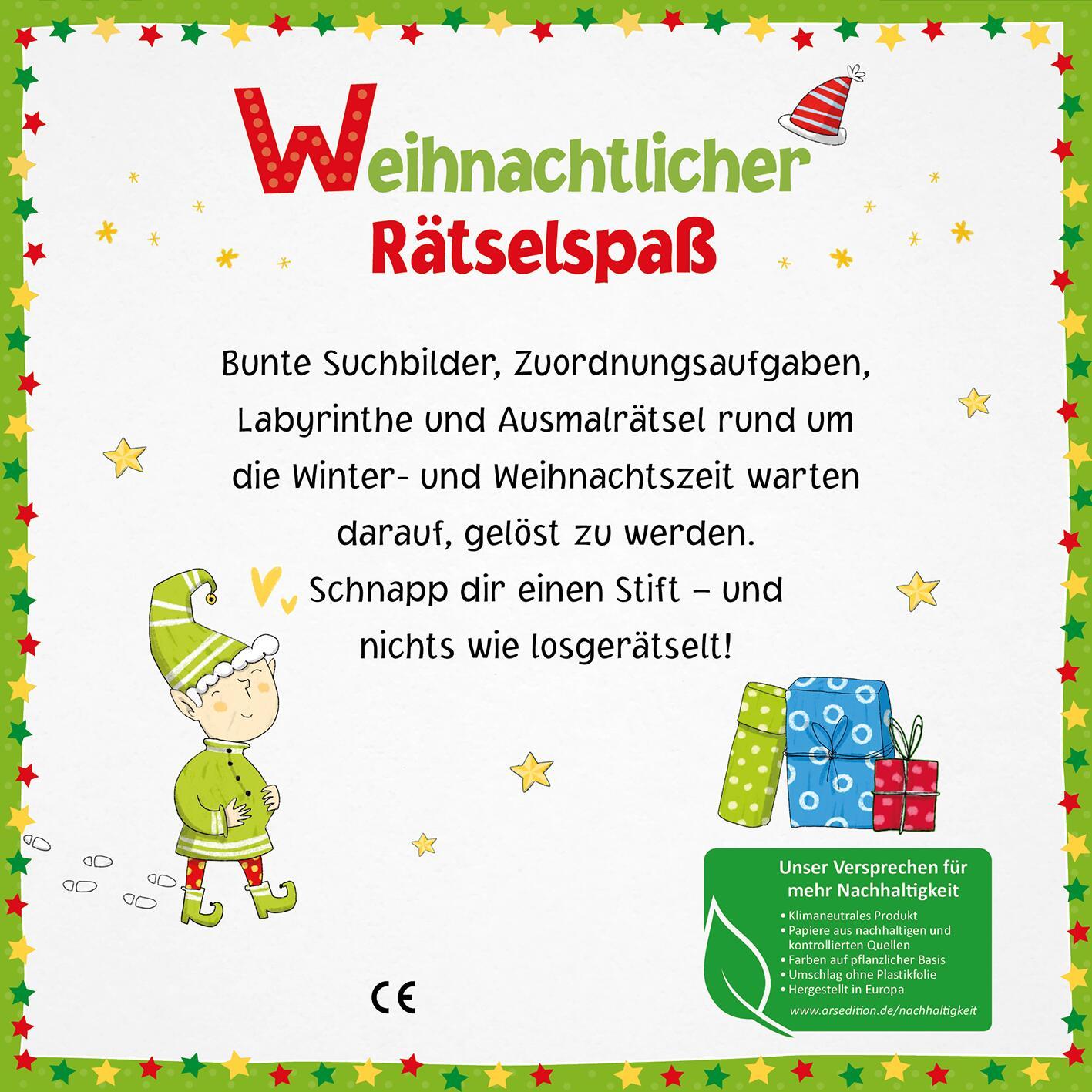 Rückseite: 9783845853208 | Mein dicker Rätselblock Weihnachten | Ab 4 Jahren | Sophia Schrade