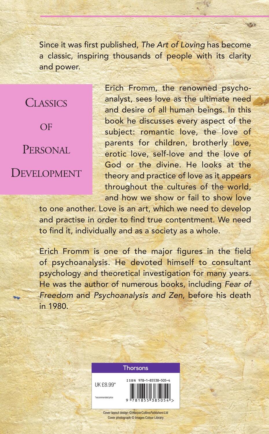 Rückseite: 9781855385054 | The Art of Loving | Classics of Personal Development | Erich Fromm