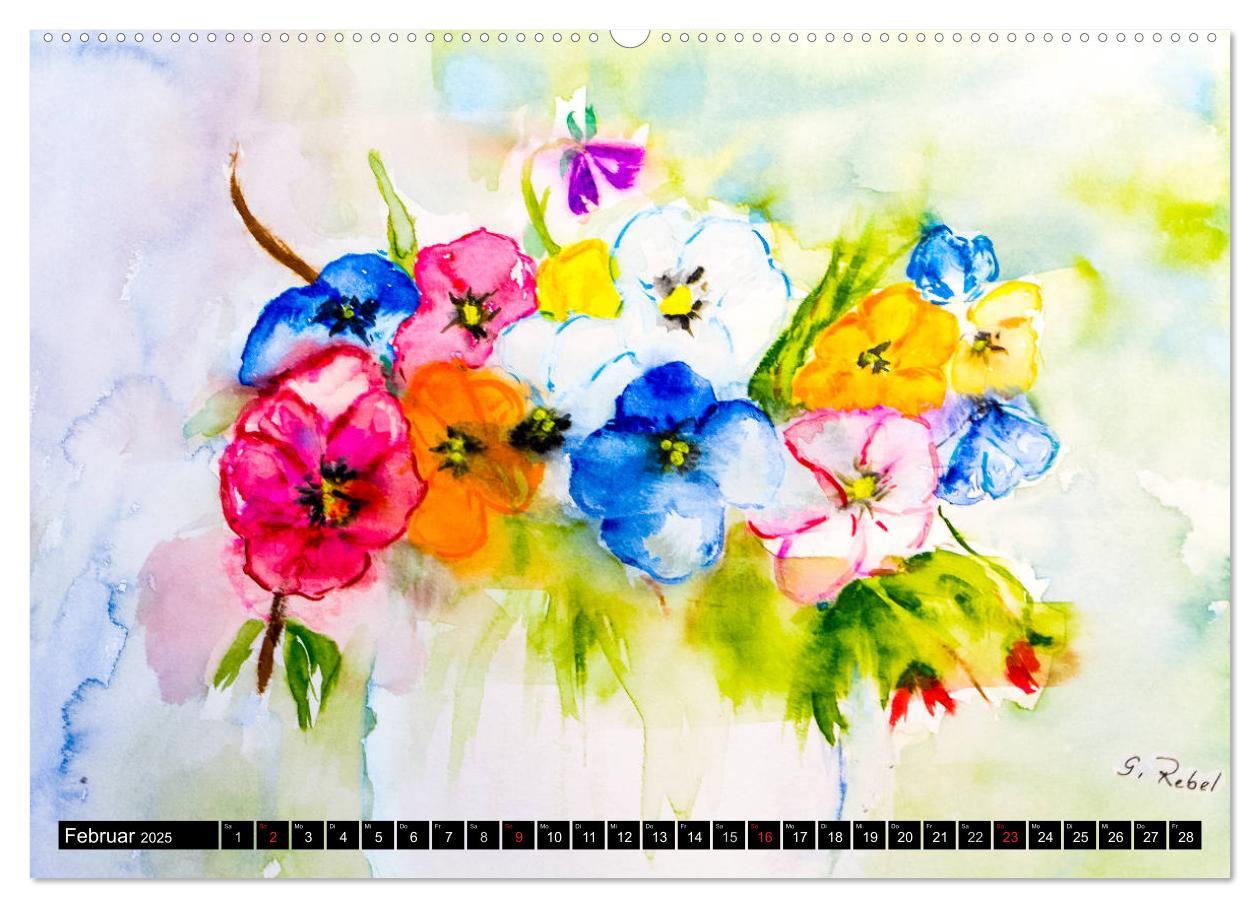 Bild: 9783435497980 | Blumenjahr - Bunte Blüten in Aquarell (Wandkalender 2025 DIN A2...