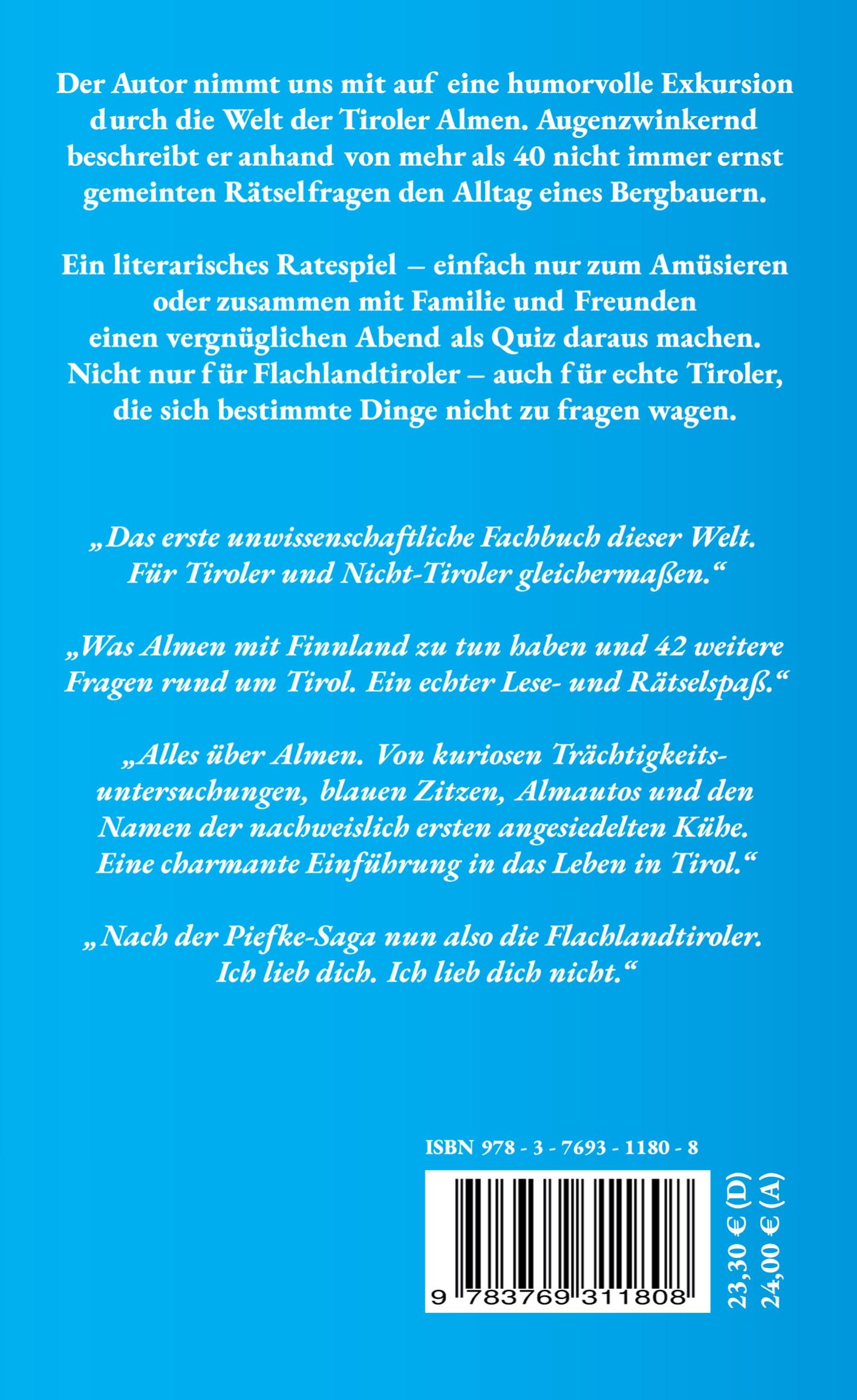 Rückseite: 9783769311808 | Almrätsel für Flachlandtiroler | Rüdiger Göttert | Buch | 170 S.