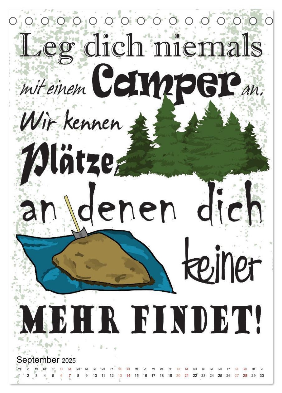 Bild: 9783435884001 | CampingSprüche (Tischkalender 2025 DIN A5 hoch), CALVENDO...