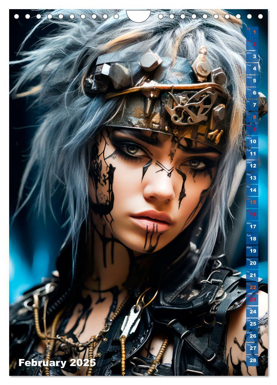 Bild: 9781325999972 | ROCK LADIES Cyber, goth, punk and more (Wall Calendar 2025 DIN A4...