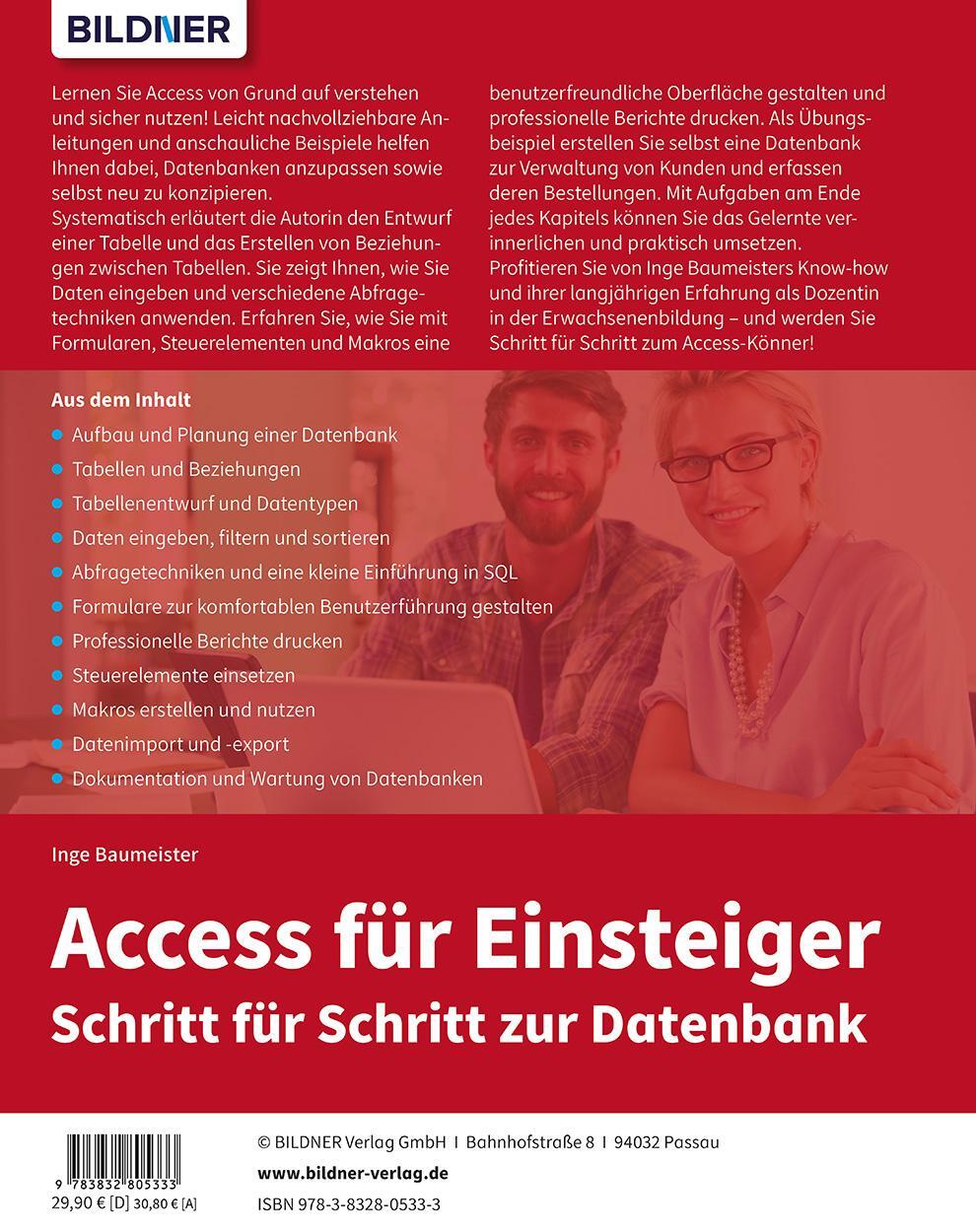 Rückseite: 9783832805333 | Access für Einsteiger - Schritt für Schritt zur Datenbank | Baumeister