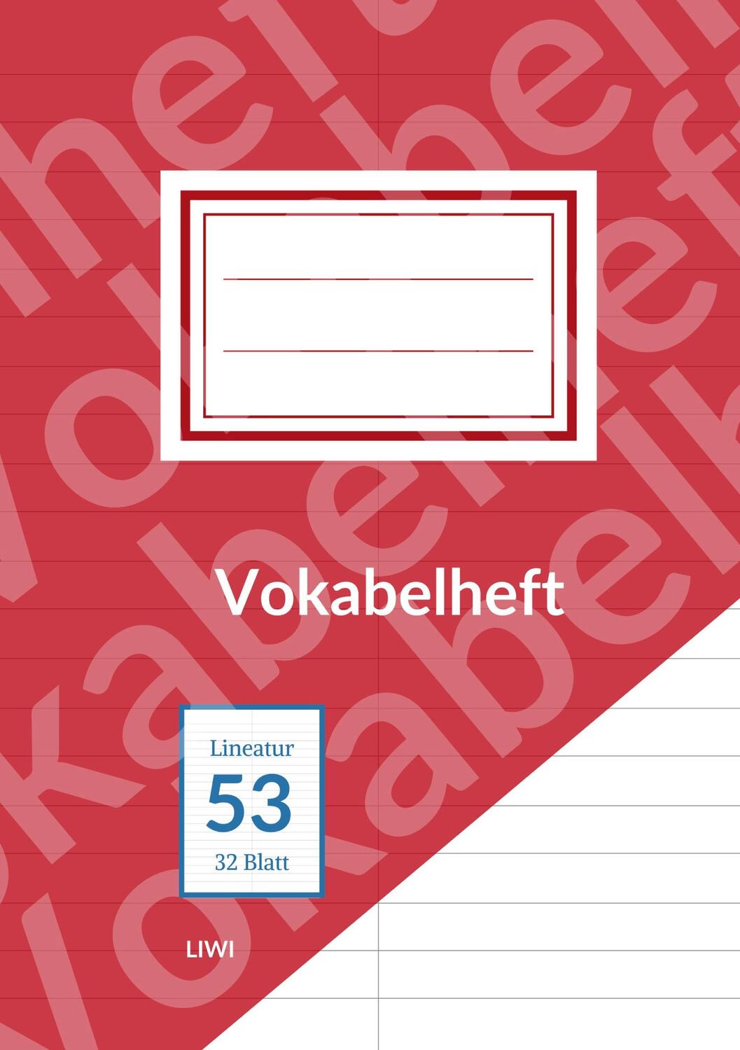 Cover: 9783965425101 | Vokabelheft A5 liniert - Lineatur 53 - 2 Spalten - 32 Blatt - FSC...