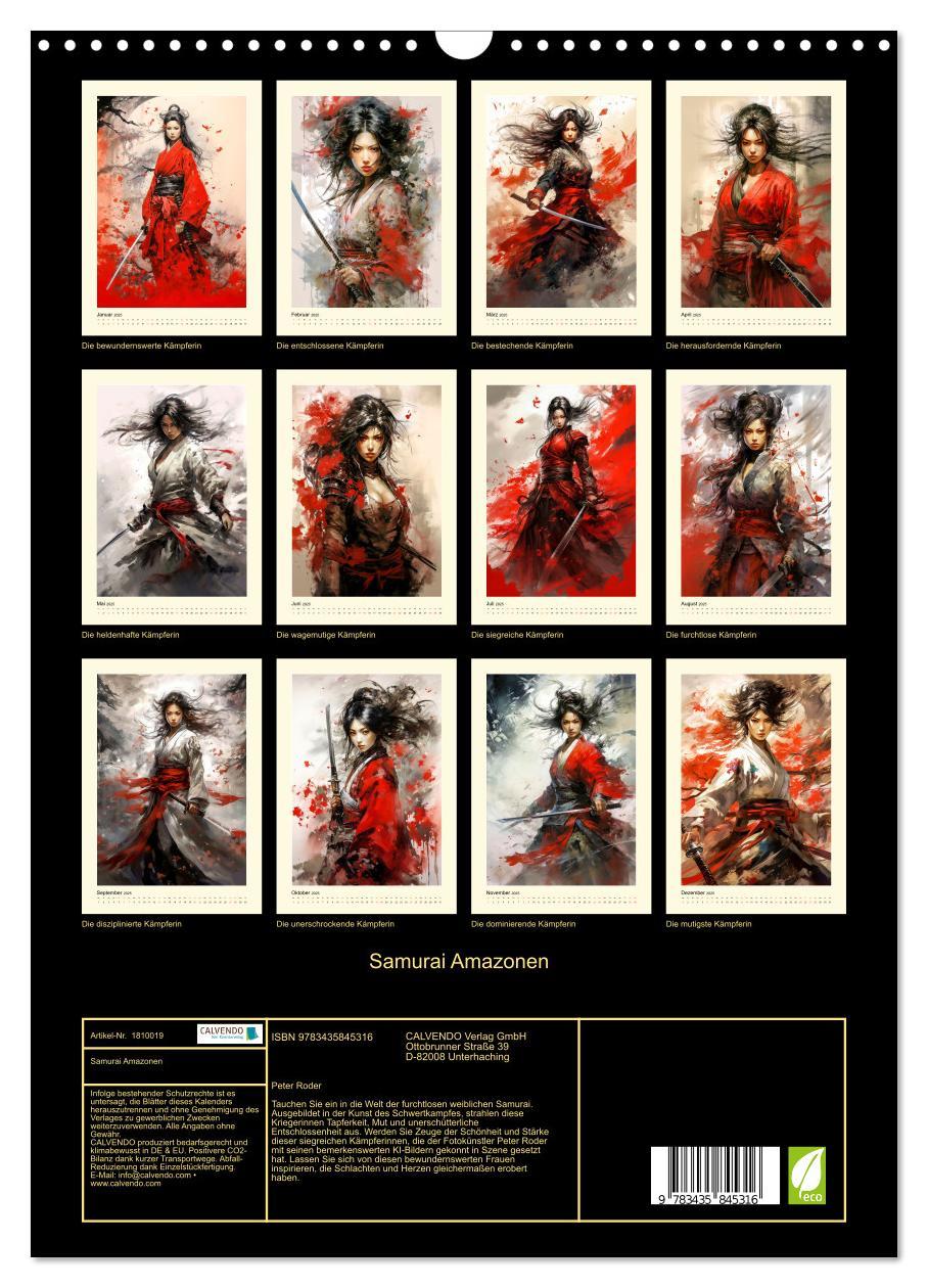 Bild: 9783435845316 | Samurai Amazonen (Wandkalender 2025 DIN A3 hoch), CALVENDO...