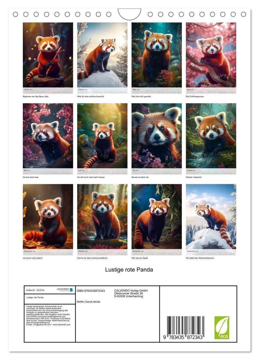 Bild: 9783435872343 | Lustige rote Panda (Wandkalender 2025 DIN A4 hoch), CALVENDO...