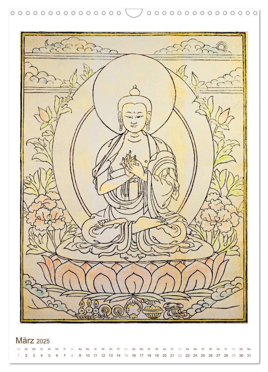 Bild: 9783457042335 | Mit Buddha durchs Jahr: historische Zeichnungen (Wandkalender 2025...