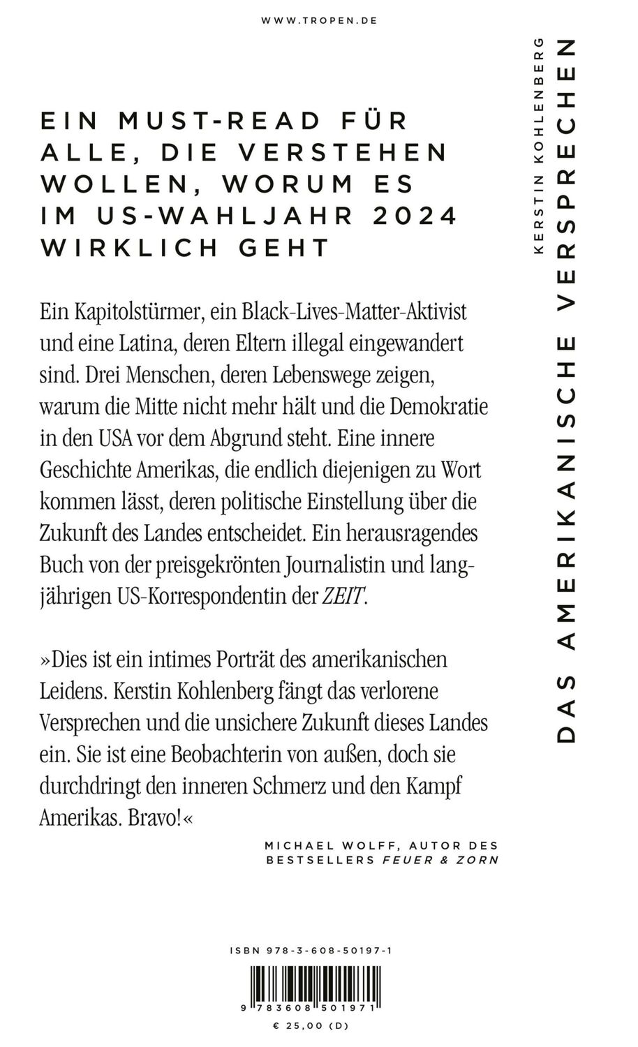 Rückseite: 9783608501971 | Das amerikanische Versprechen | Kerstin Kohlenberg | Buch | 352 S.