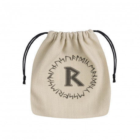 Cover: 5907814951885 | Runic Beige &amp; black Dice Bag | Dice Bag | QWORUN01 | Q-workshop