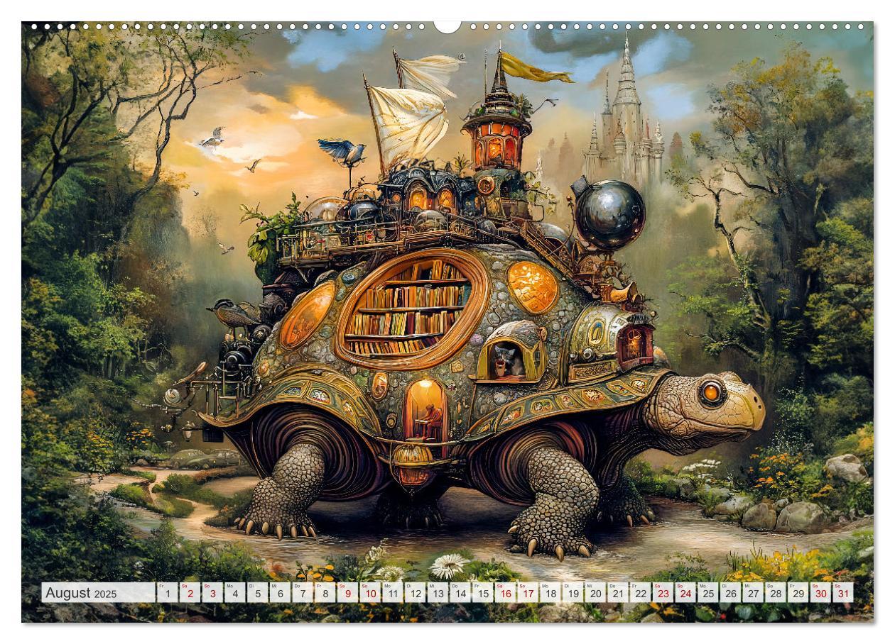 Bild: 9783457217894 | Magische Wesen im Zauberland - Fantasie-Tiere im Steampunk-Kalender...