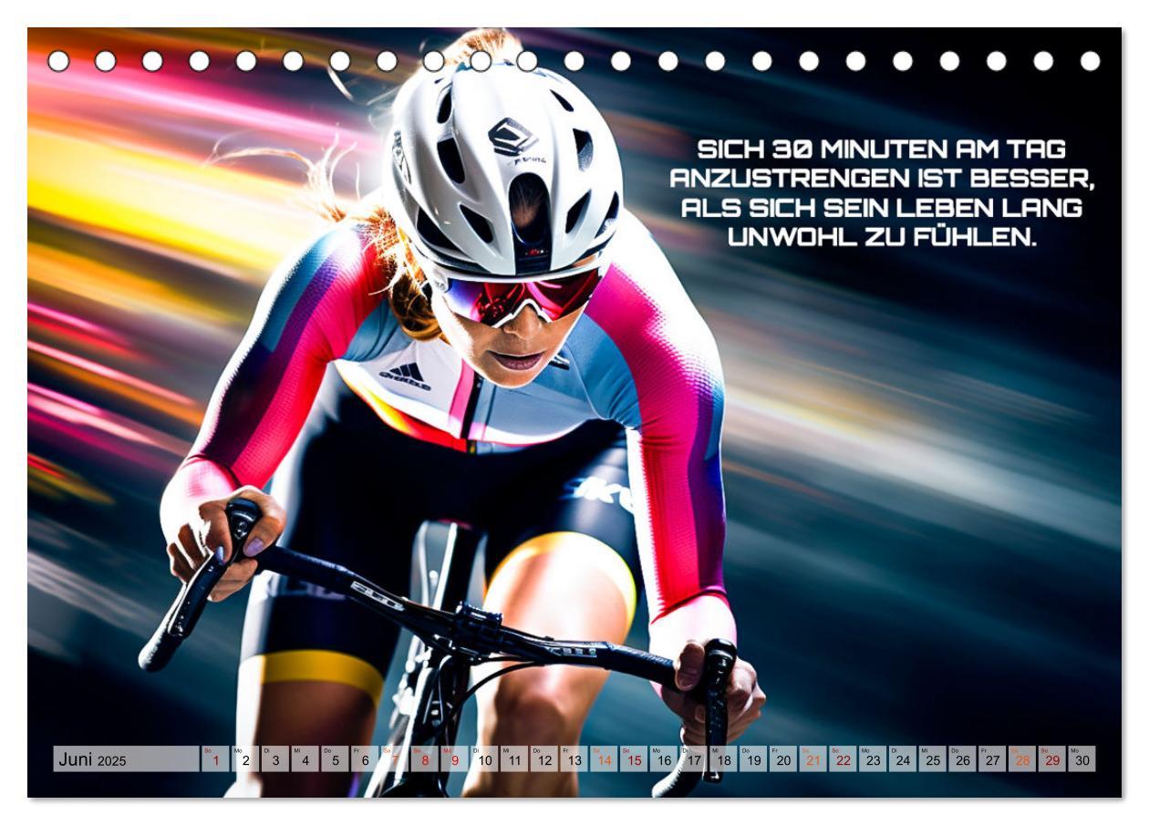 Bild: 9783383873058 | Rennrad und Motivation (Tischkalender 2025 DIN A5 quer), CALVENDO...