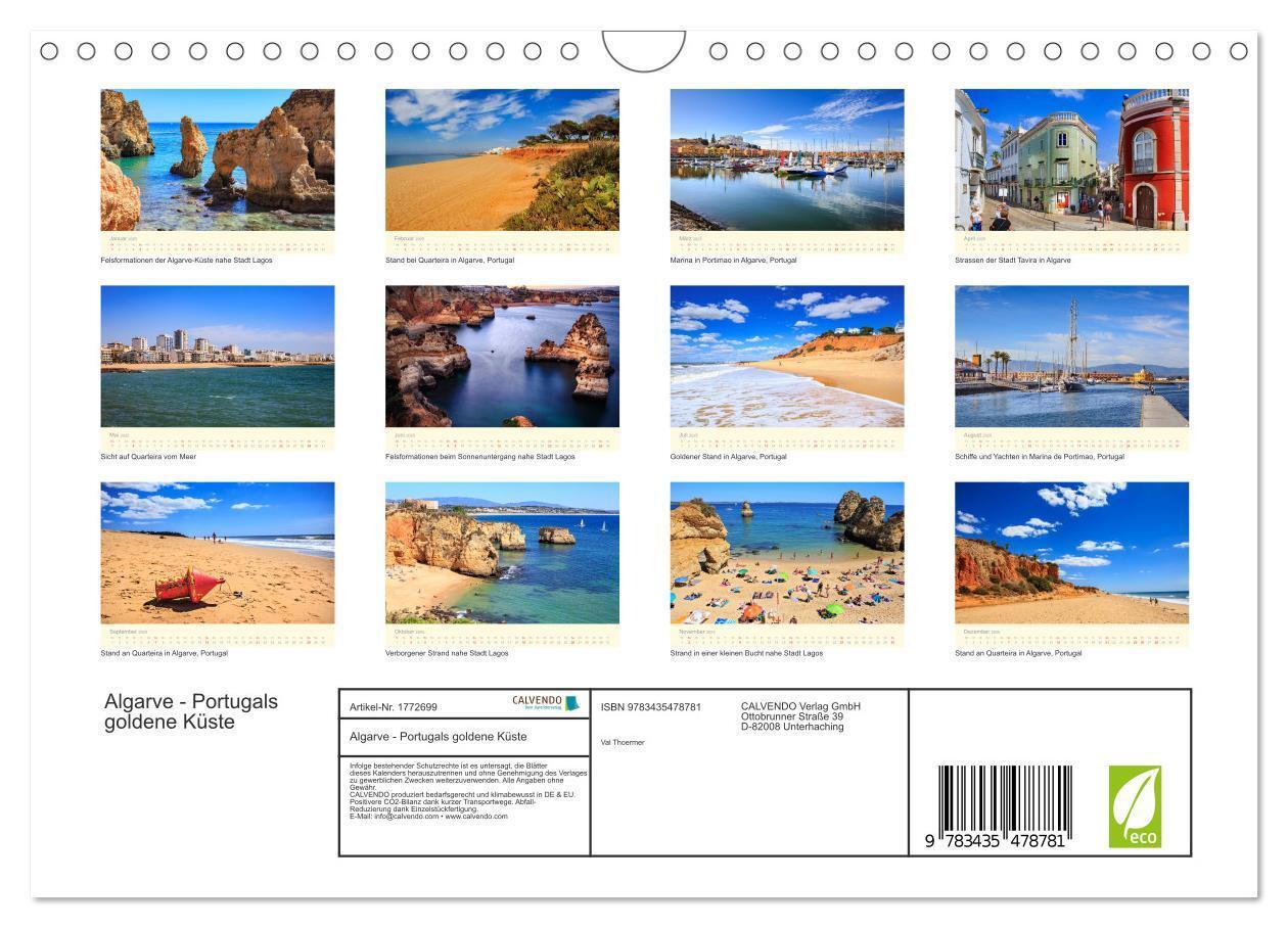 Bild: 9783435478781 | Algarve - Portugals goldene Küste (Wandkalender 2025 DIN A4 quer),...