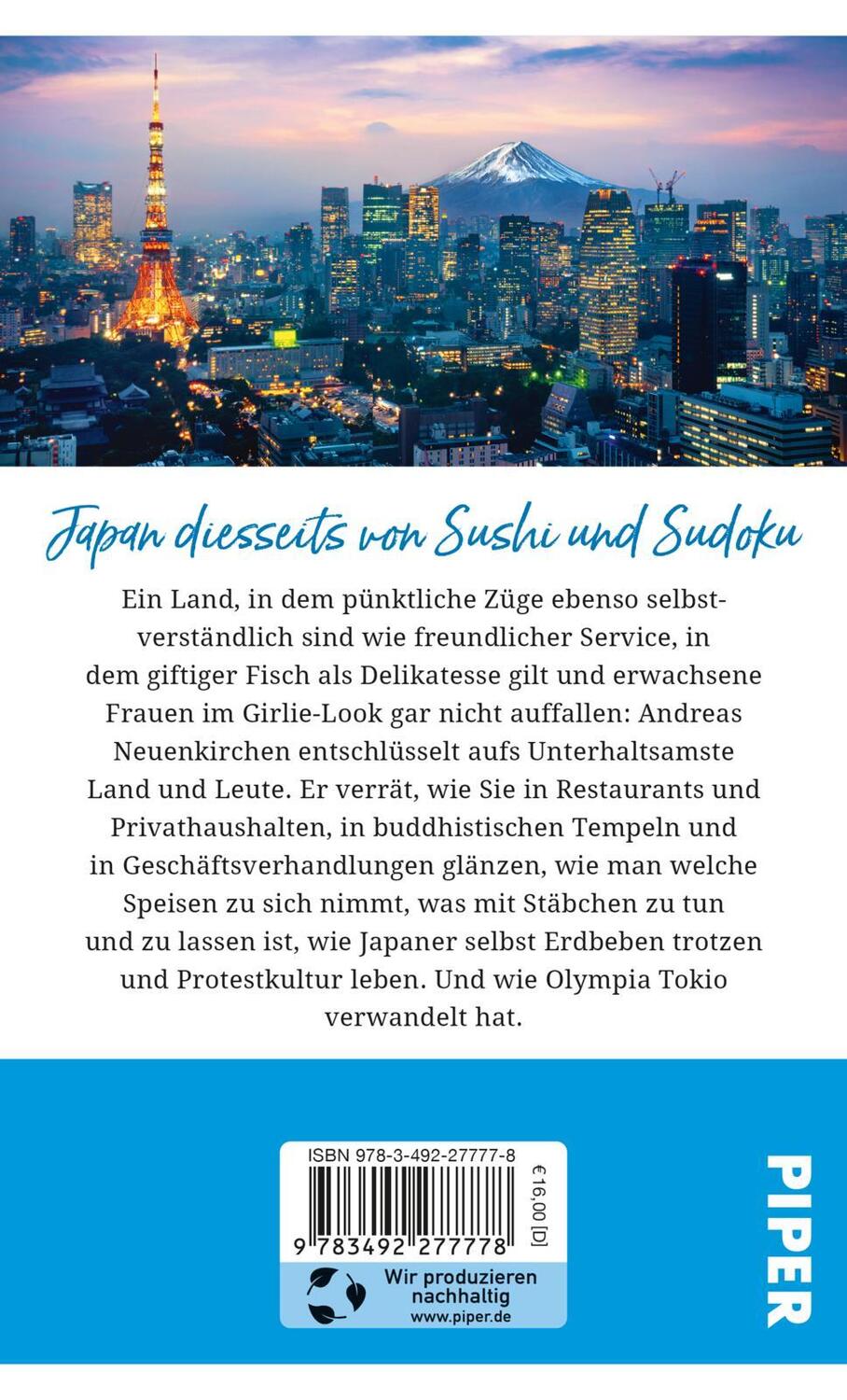 Rückseite: 9783492277778 | Gebrauchsanweisung für Tokio und Japan | Andreas Neuenkirchen | Buch