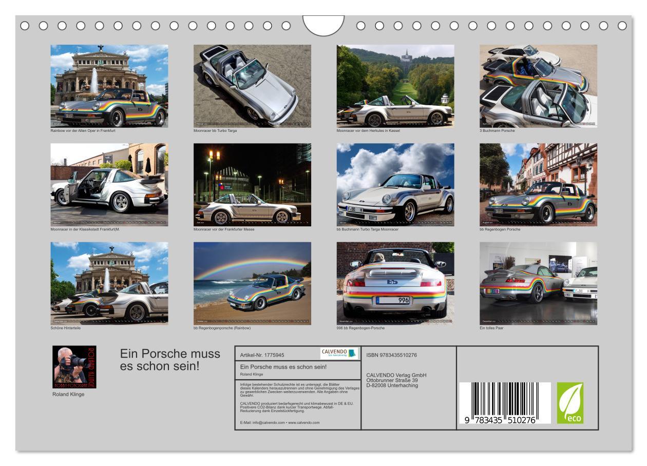 Bild: 9783435510276 | Ein Porsche muss es schon sein! (Wandkalender 2025 DIN A4 quer),...