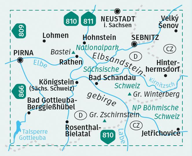 Bild: 9783991215622 | KOMPASS Wanderkarte 761 Elbsandsteingebirge, Nationalpark...