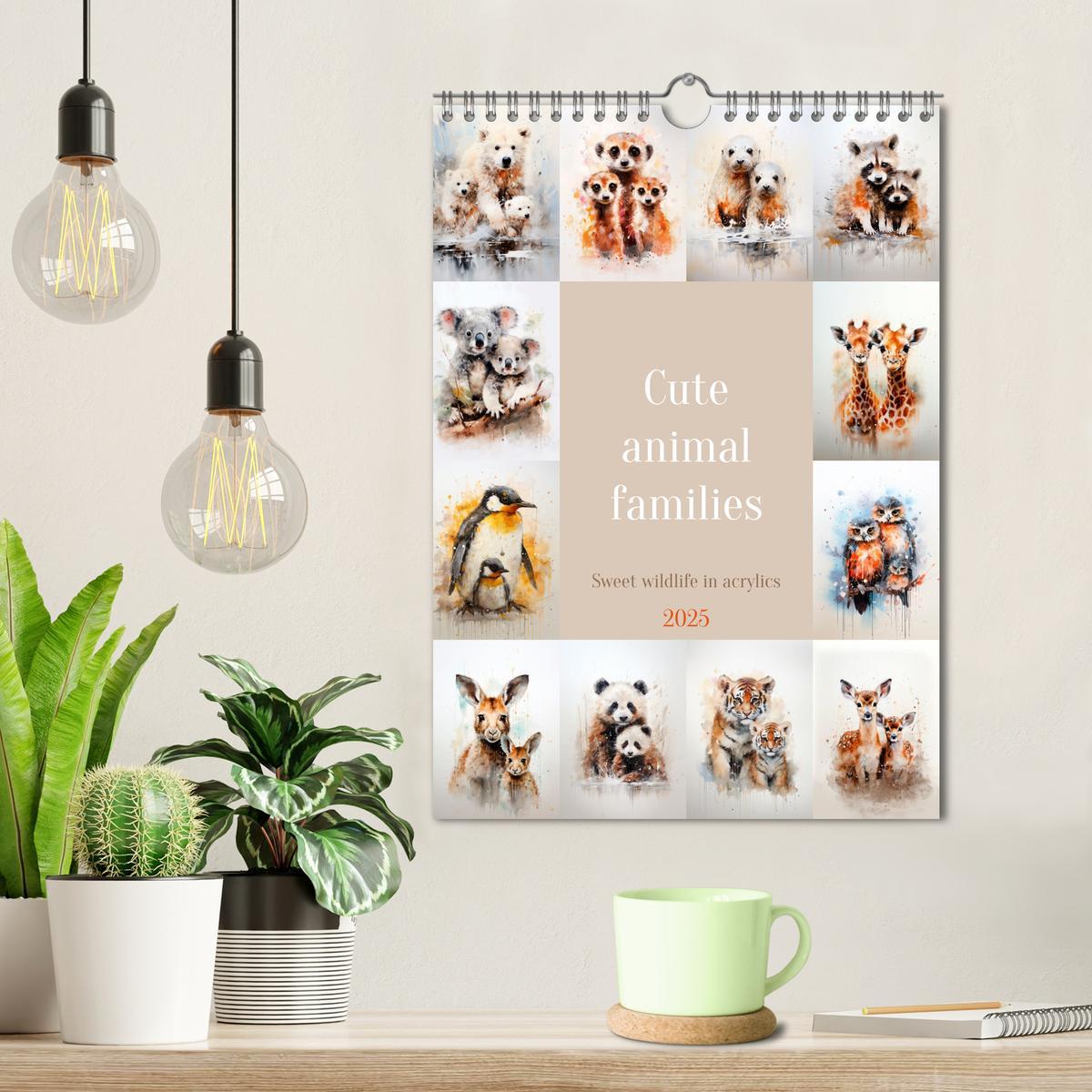 Bild: 9783457231531 | Cute animal families (Wall Calendar 2025 DIN A4 portrait), CALVENDO...