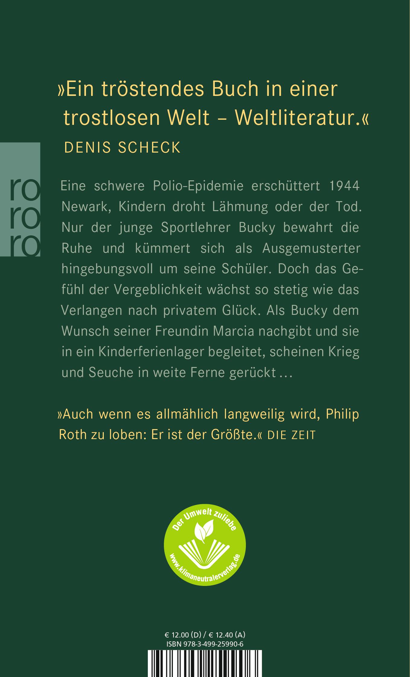 Rückseite: 9783499259906 | Nemesis | Philip Roth | Taschenbuch | 224 S. | Deutsch | 2012