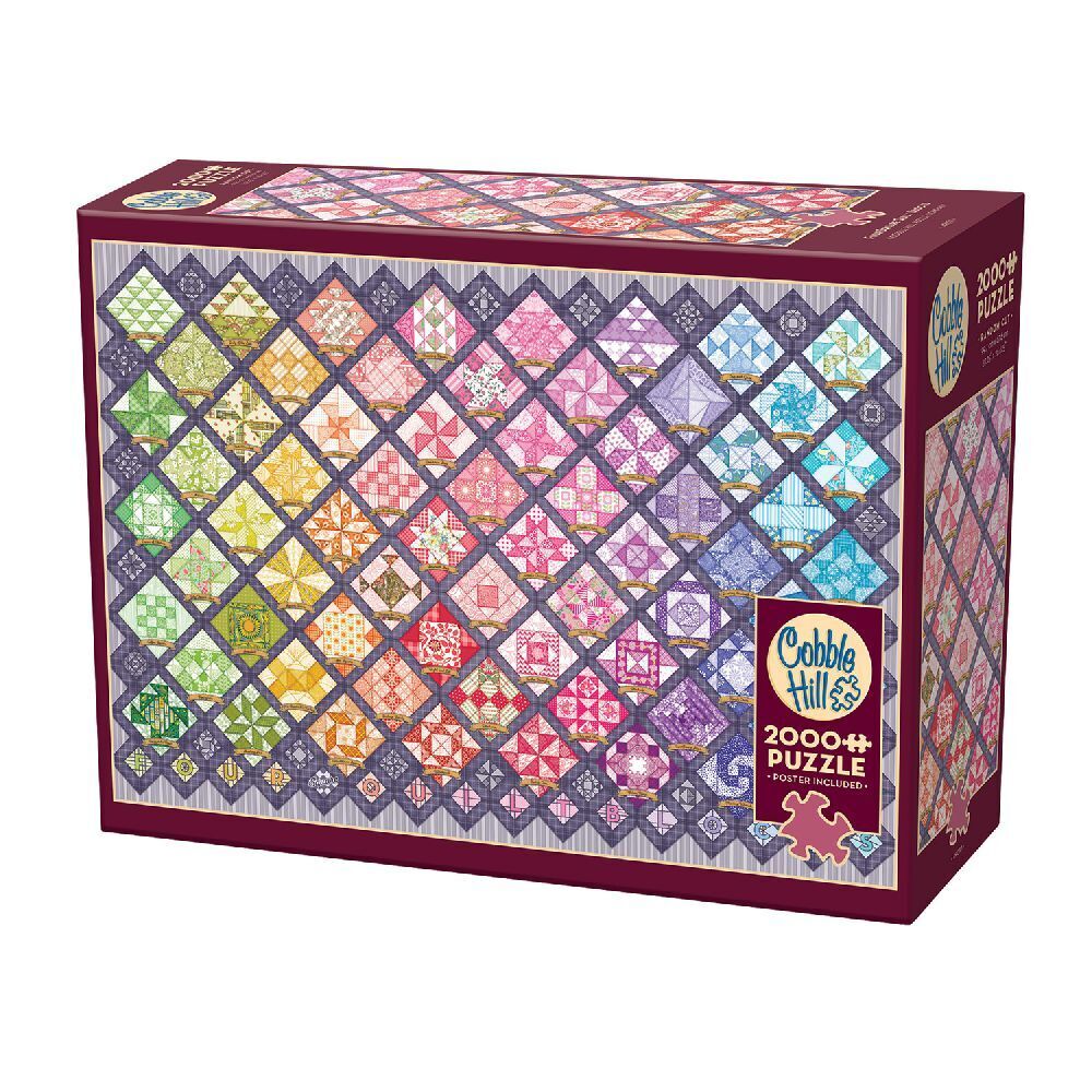 Cover: 625012490108 | Cobble Hill Quilt mit bunten Quadraten 2000 Teile | Spiel | 3849010