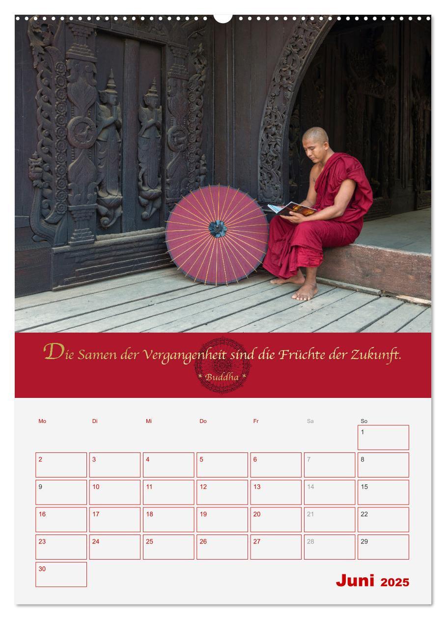 Bild: 9783435926480 | Buddhistische Weisheiten - DER ROTE SCHIRM (Wandkalender 2025 DIN...