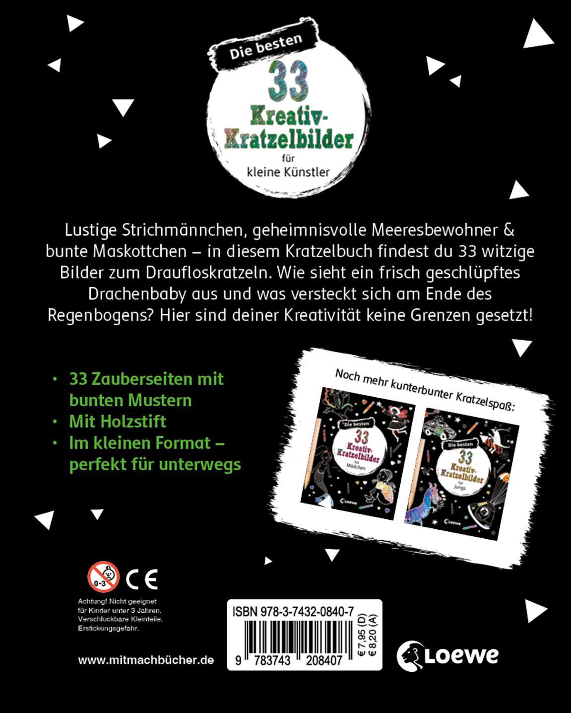 Rückseite: 9783743208407 | Die besten 33 Kreativ-Kratzelbilder für kleine Künstler | Taschenbuch