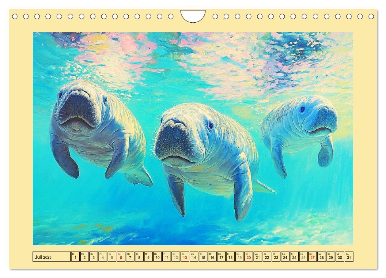 Bild: 9783457203576 | Manatee Paintings. Rundschwanzseekühe im Ölgemälde-Stil...