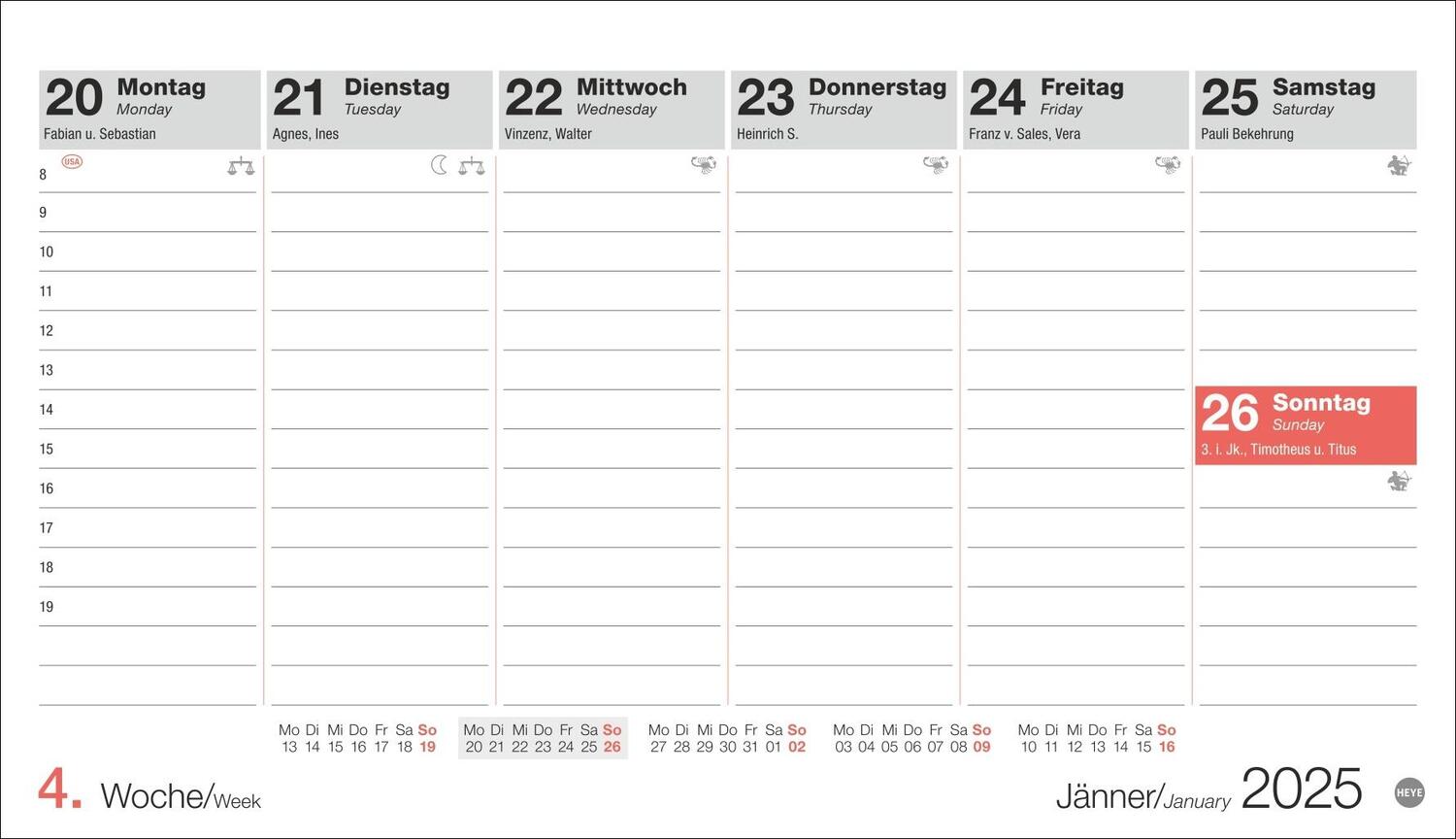 Bild: 9783756407620 | Schreibtischkalender Österreich klein 2025 | Heye | Kalender | 61 S.