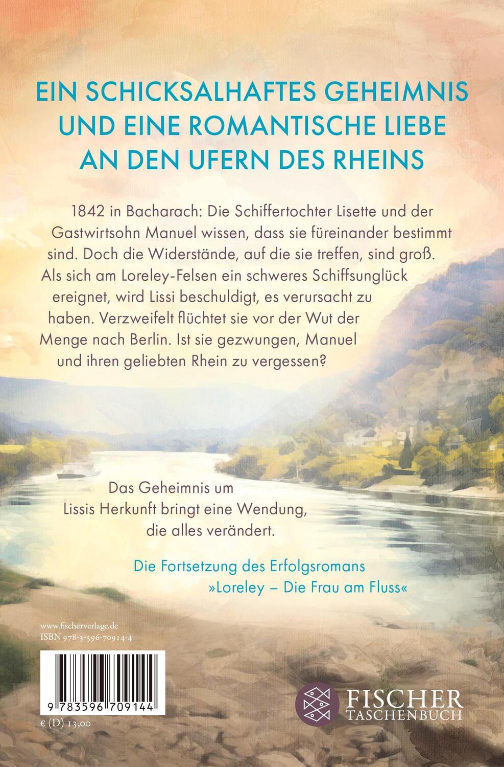 Rückseite: 9783596709144 | Loreley - Fluss der Zeit | Roman | Susanne Popp | Taschenbuch | 448 S.