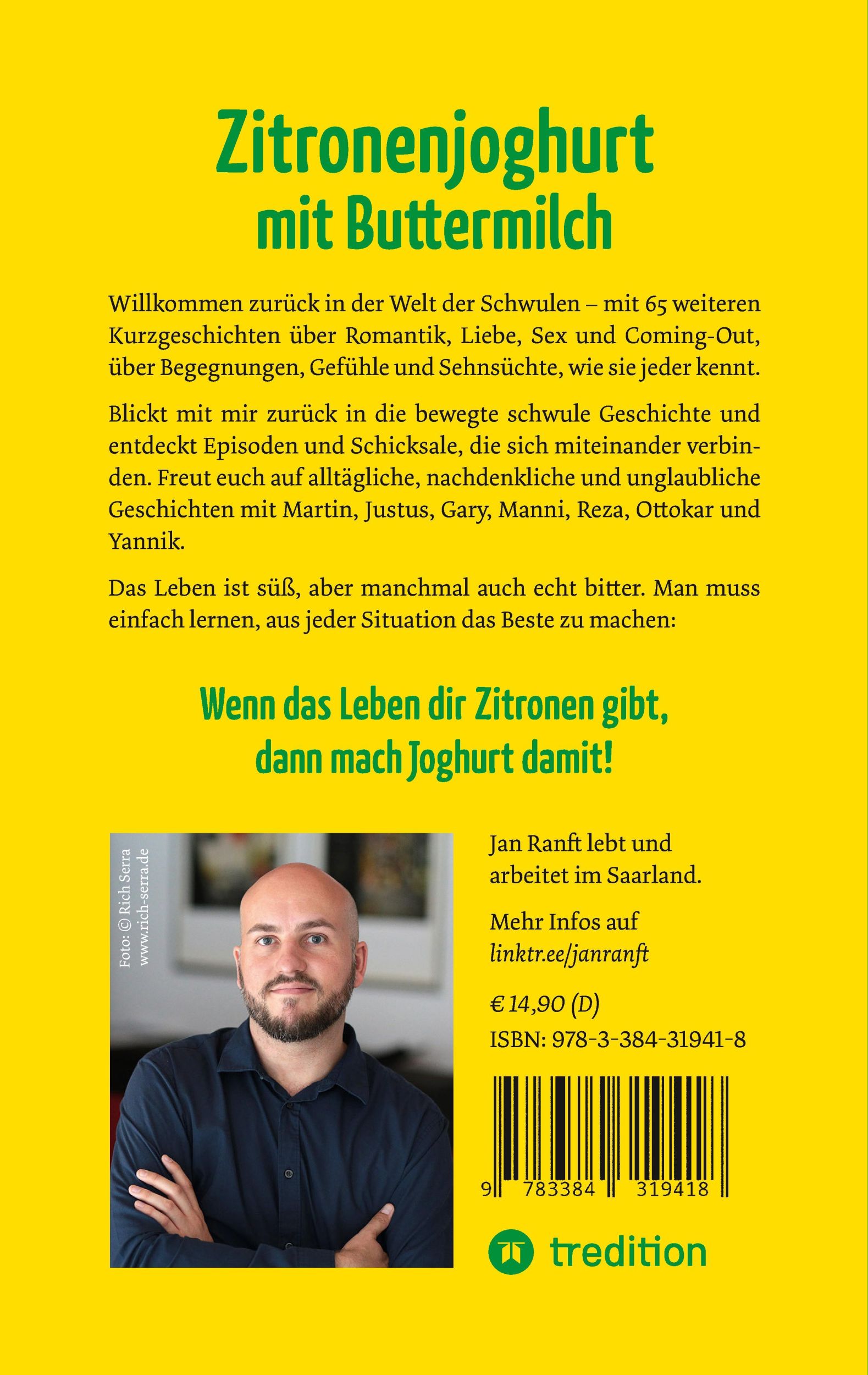 Rückseite: 9783384319418 | Zitronenjoghurt mit Buttermilch | Jan Ranft | Taschenbuch | 340 S.